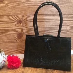 🌼 Liz Claiborne Evening Mini Bag | Black Leather
